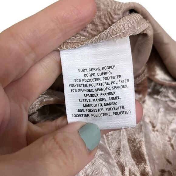 Anthropologie Meadow Rue Crushed Velvet Blouse Small Floral Balloon Sleeve Pink - Picture 5 of 10